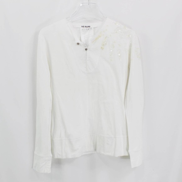 Da-Nang Tops - DA-NANG White Vintage 1990s Cotton Lace Embroidered Blouse